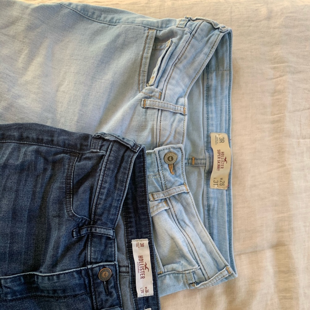 Hollister Dark blue and washed out denim jeans